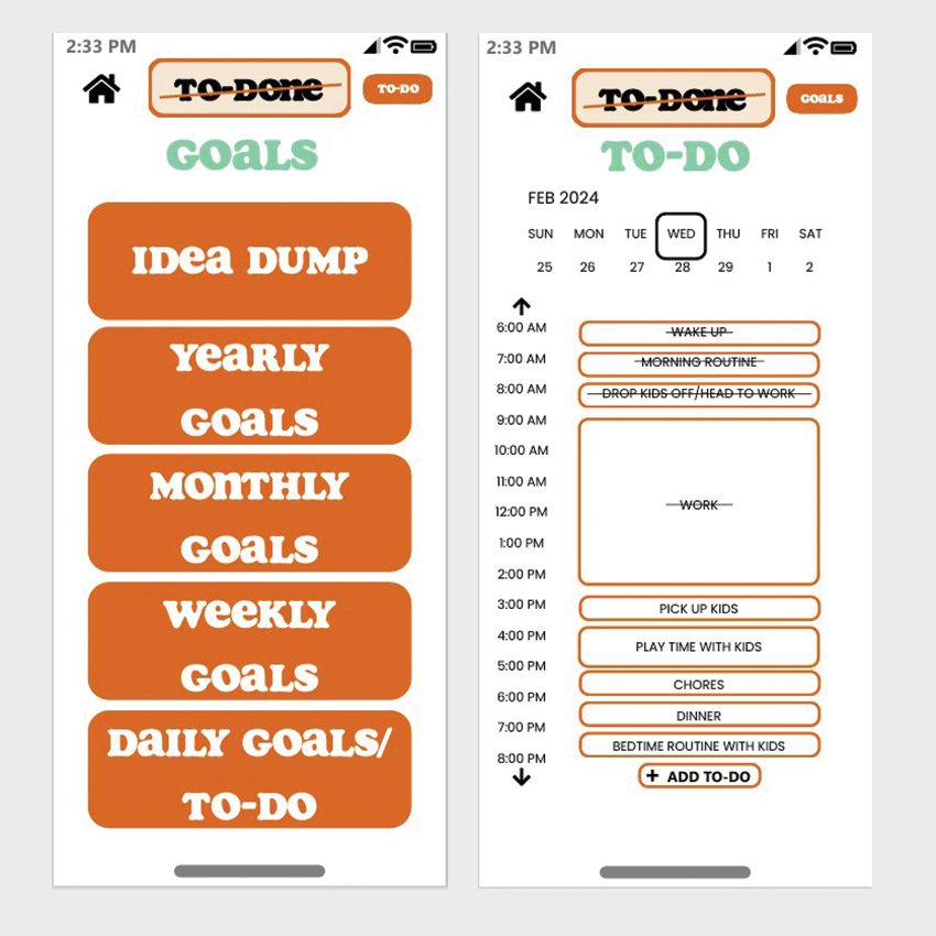 To-Done List Wireframe